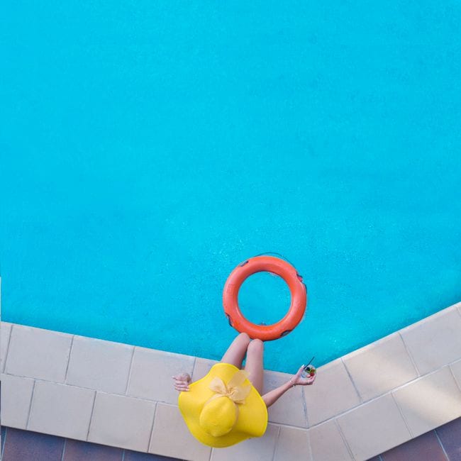 A pool surround sealed against splash and the marks that come with it.