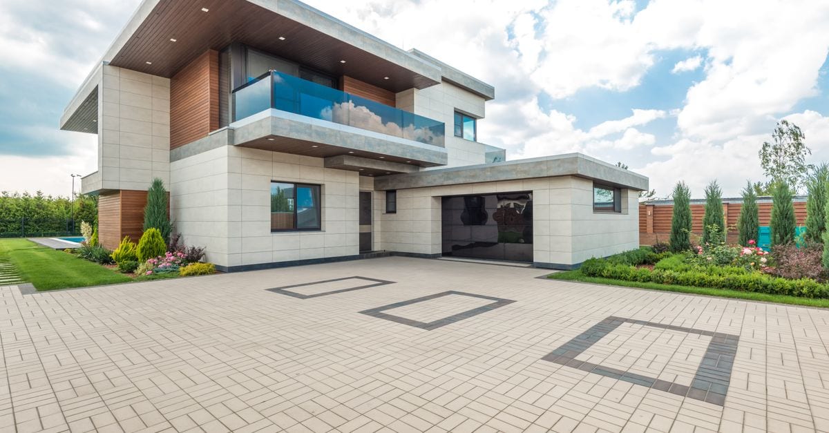 A painted driveway with clean edge lines