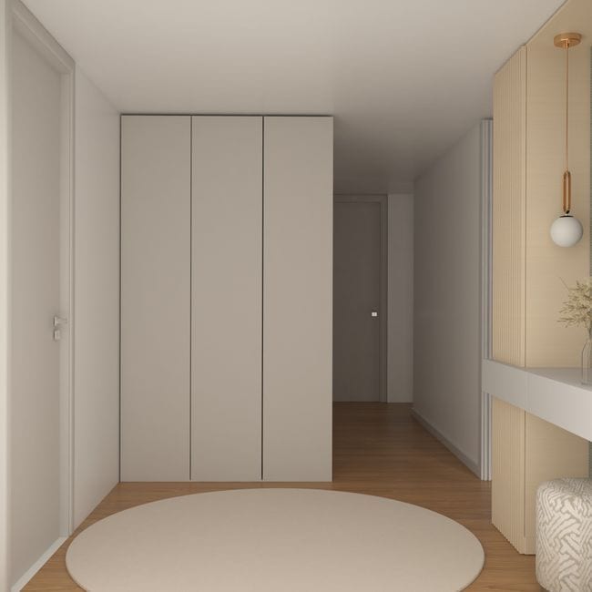 Hallway trim, where the brush work is slow and every join shows if it is rushed.